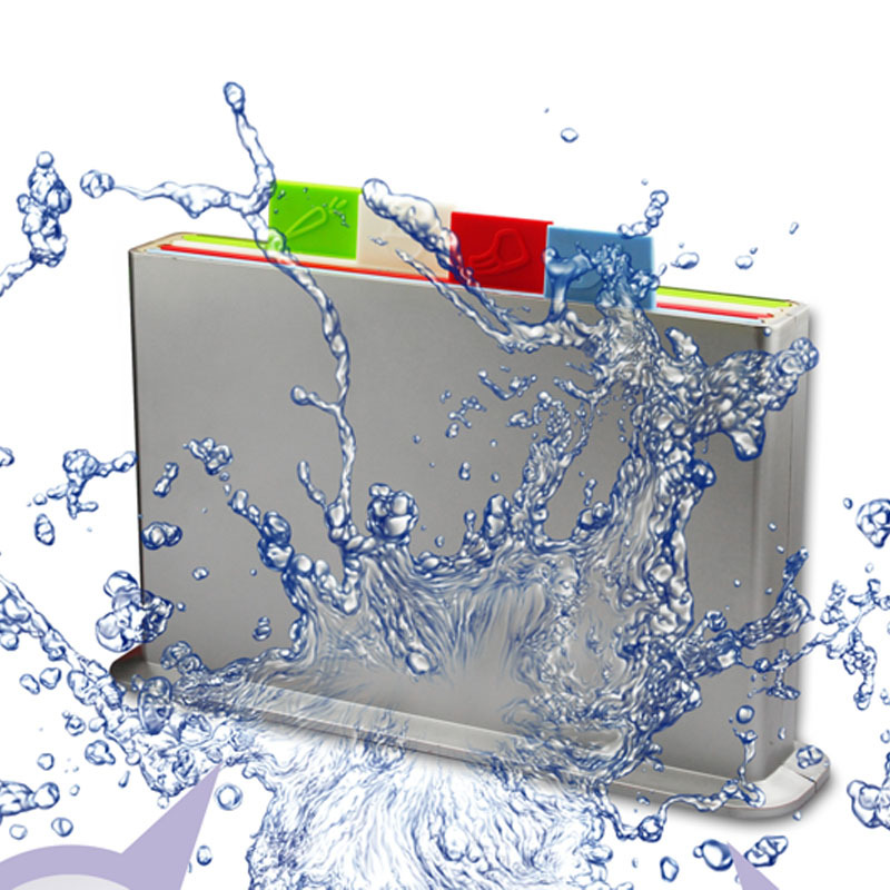 HZ415 New Kitchen Rainbow Rectangular cutting and Classification Board Ultra-thin Plastic Four-piece set details Picture