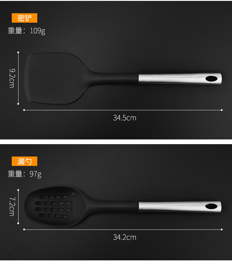 HZ415# Direct sale stainless steel nylon kitchenware non-stick pan cooking set, high-temperature resistant kitchenware set pic 5