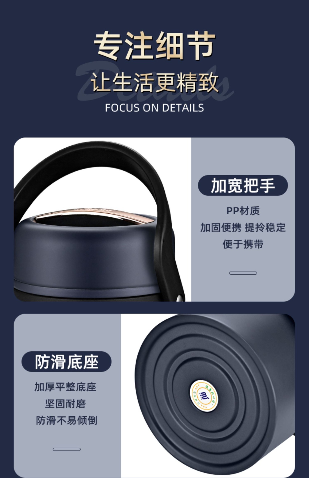 HZ37 food-grade 304 stainless steel vacuum lunch box, insulated bucket, hand-held lunch bucket, 3-layer pot, large capacity box, thickened pic 21