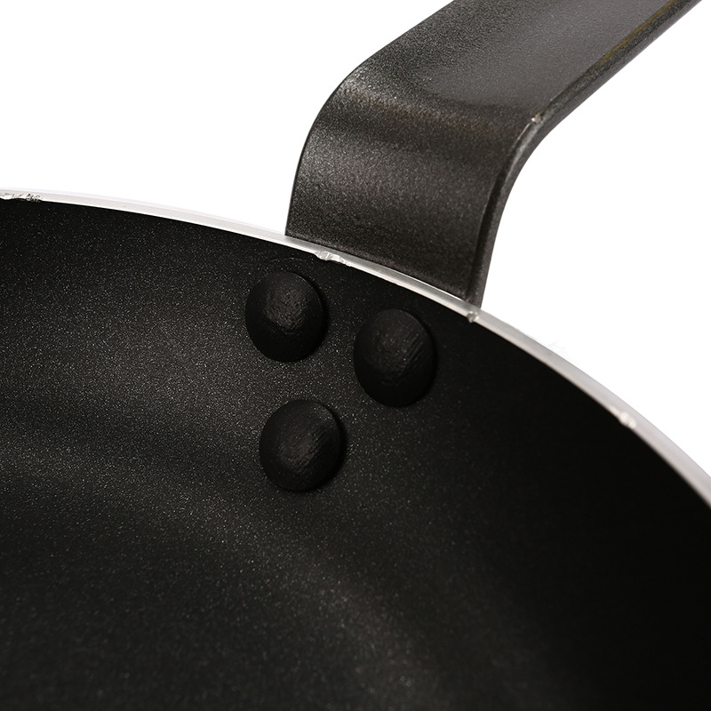 HZ43# Iron-handled sanding frying pan, aluminum alloy non-stick flat-bottomed frying pan, double-bottom gas induction cooker, universal