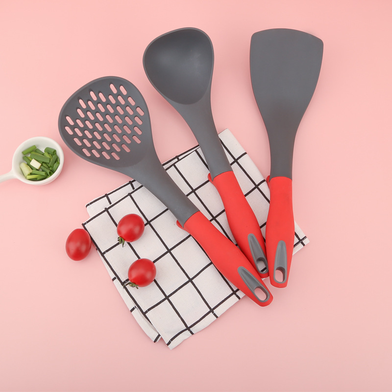 HZ797# Food-grade plastic spatula, high-temperature resistant, special spatula for stir-frying, frying spatula, soup spoon, household nylon kitchenware set Specification image