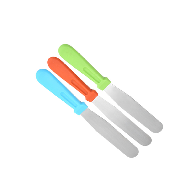 HZ720# manufacturer supplies 6-inch stainless steel spatulas with color handles, cake cream spatulas, and kitchen baking supplies pic 10