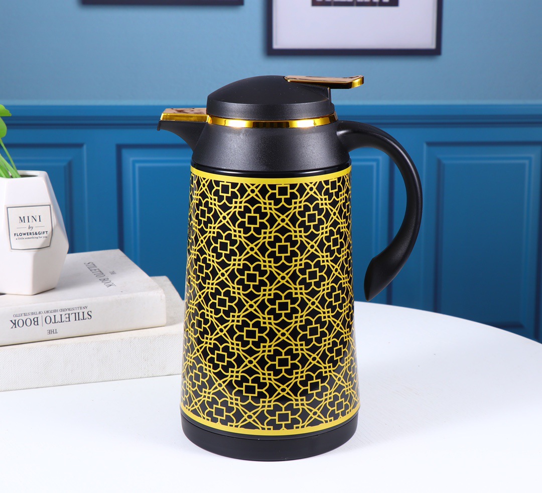 HZ472 Household glass inner liner thermos flask, 1L large capacity, 6 colors mixed, long-lasting heat preservation