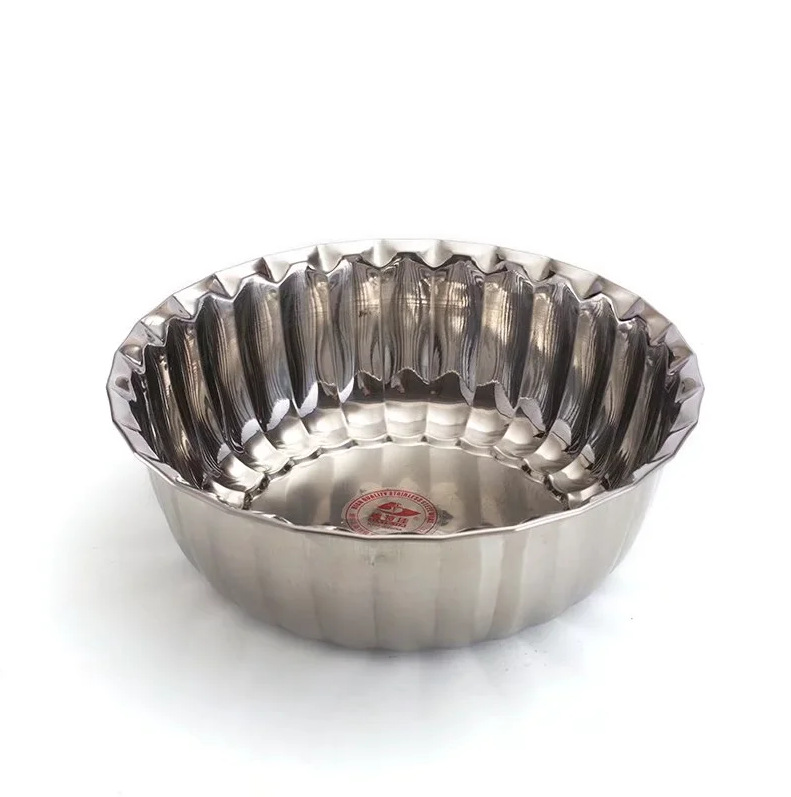 HZ151#24-50cm Lotus lid Basin set, metal stainless steel round plate for washing vegetables, multi-purpose basin for household use Specification image