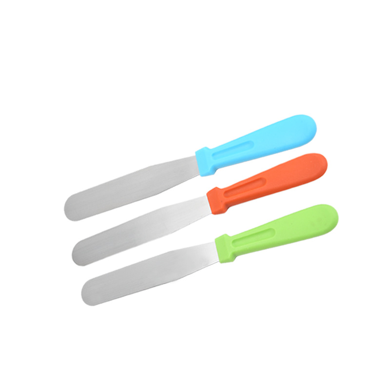 HZ720# manufacturer supplies 6-inch stainless steel spatulas with color handles, cake cream spatulas, and kitchen baking supplies Specification image