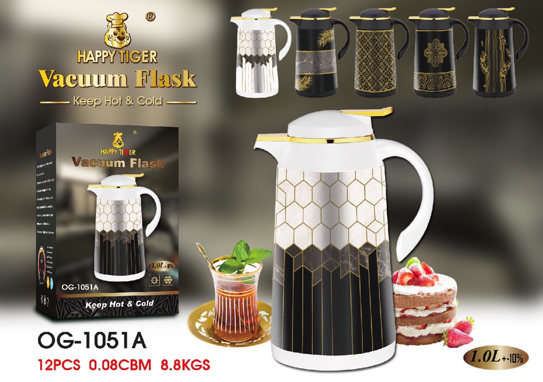 HZ472 Household glass inner liner thermos flask, 1L large capacity, 6 colors mixed, long-lasting heat preservation pic 6