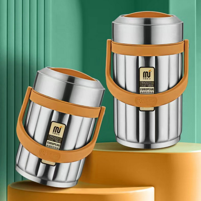 HZ37 Nordic-style 304 stainless steel braised and insulated lunch box, sealed pot, office worker bento box, soup pot details Picture