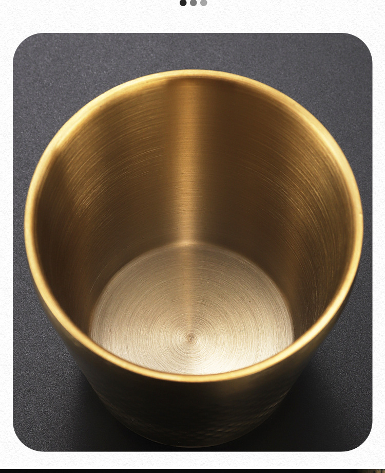 HZ42 Korean-style stainless steel hammer-patterned cup, thickened beer mug, double-layer insulated honeycomb cup, restaurant coffee cup, juice cup pic 9
