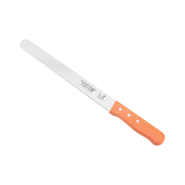HZ720 wooden handle stainless steel bread knife 10, 12, 14 inches flat-toothed fine-toothed coarse-toothed cake toast saw knife for baking Item Picture