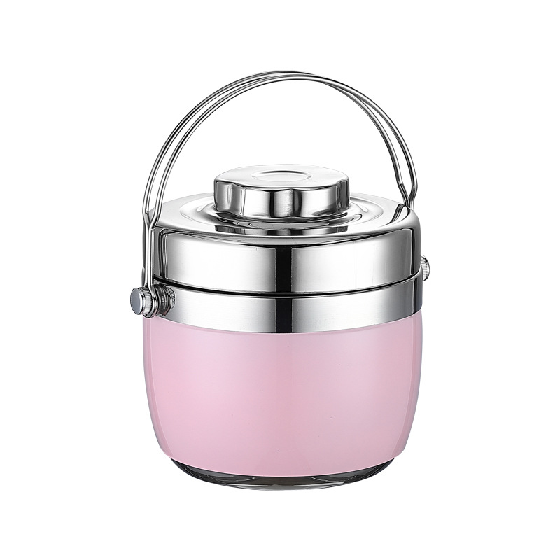 HZ444#304 insulated lunch box, double-layer vacuum pot, portable gift for adults, students and office workers, insulated bucket Application Scenario