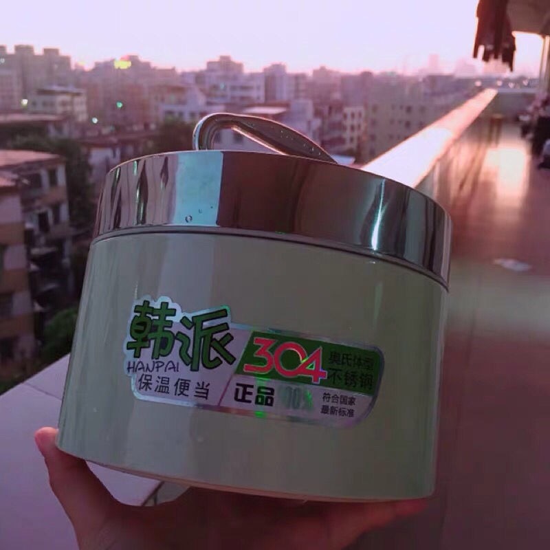 HZ37 food-grade 304 stainless steel Korean-style lunch box, student lunch box, Korean-style double-layer hand-held lunch box, cute