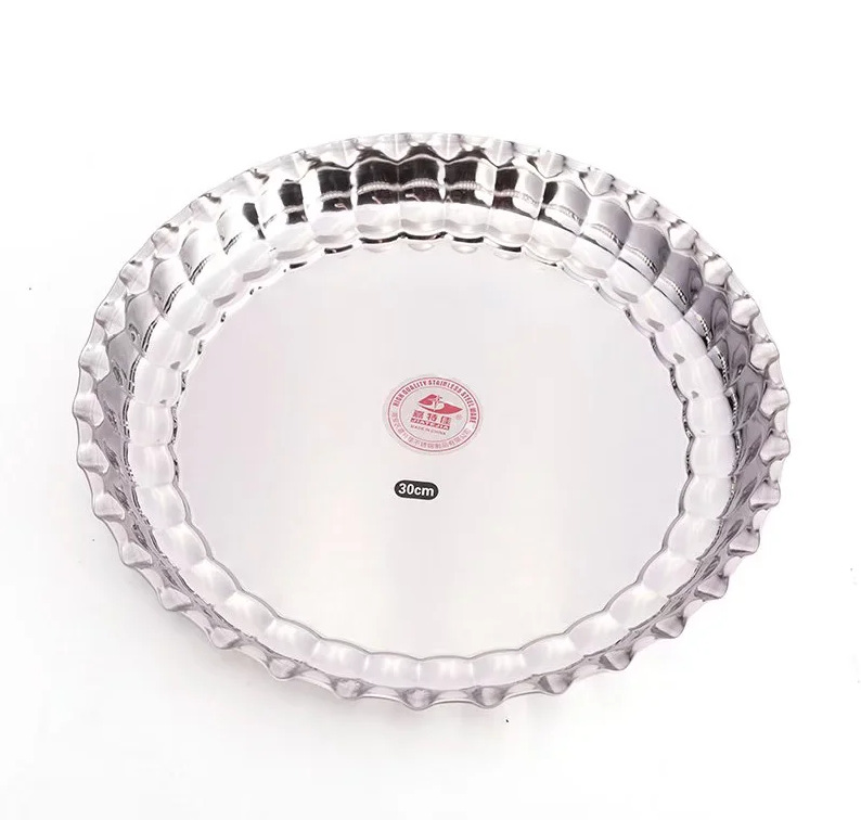 HZ151#24-50cm Lotus lid Basin set, metal stainless steel round plate for washing vegetables, multi-purpose basin for household use Application Scenario