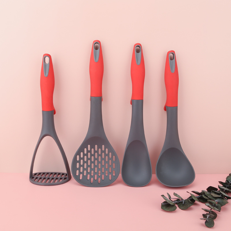 HZ797# Food-grade plastic spatula, high-temperature resistant, special spatula for stir-frying, frying spatula, soup spoon, household nylon kitchenware set details Picture