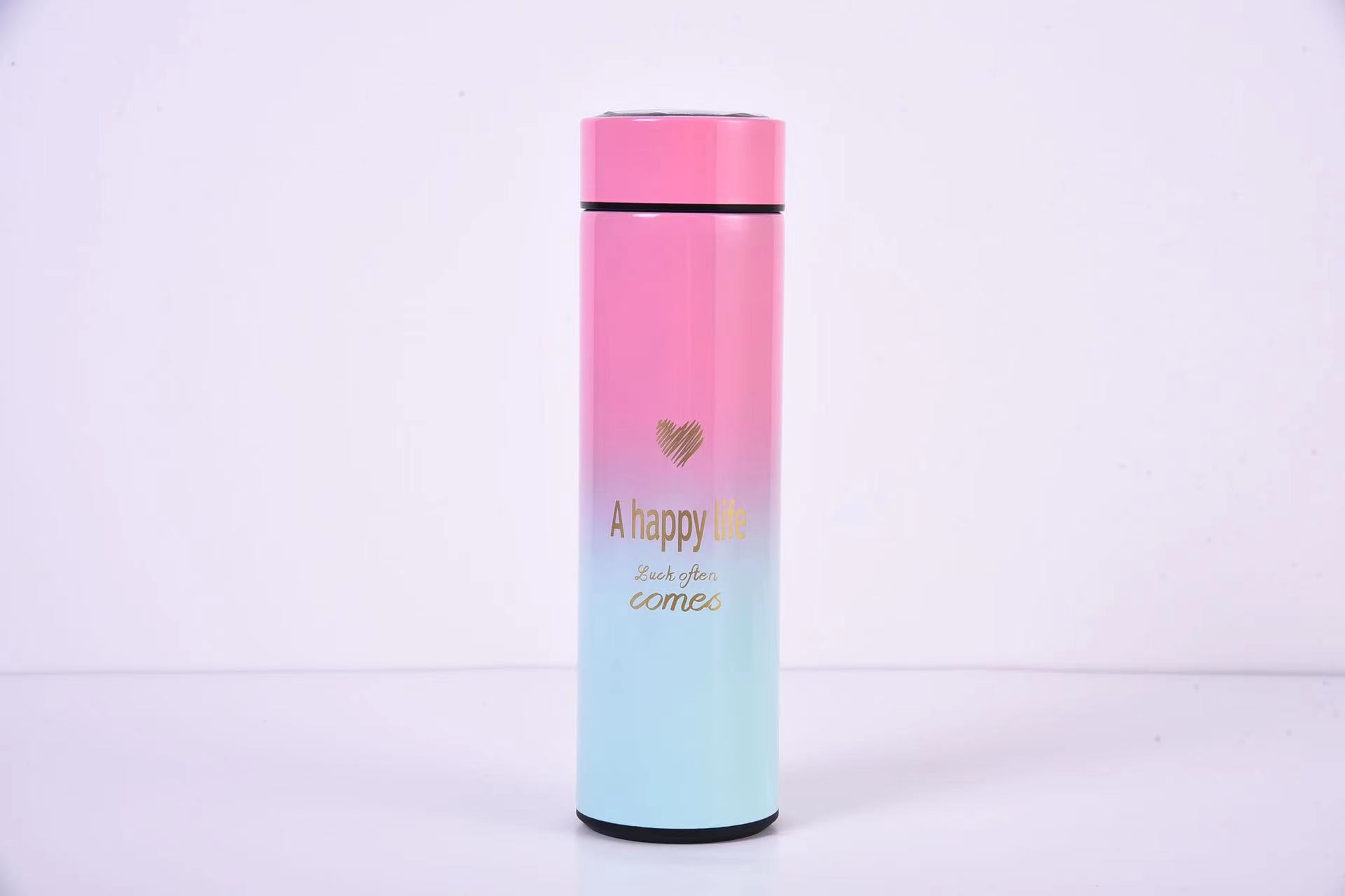 Smart temperature display insulated cup, 304 stainless steel double-layer gradient color business car insulated cup gift Specification image