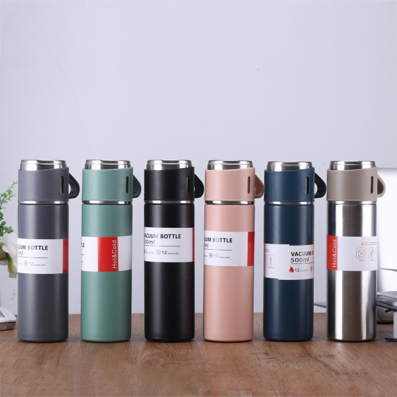 Factory direct supply 304 stainless steel insulated cup set gift box, one three-lid convenient business gift water cup wholesale details Picture
