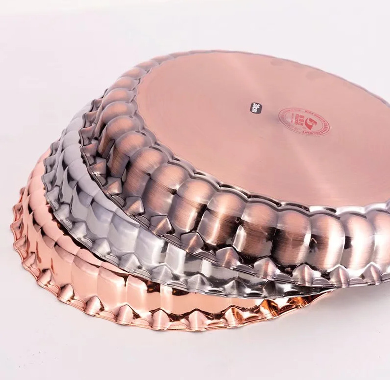 The HZ151 rose gold stainless steel covered basin with a lid can be used as a multi-purpose disc basin or can be disassembled for use pic 7