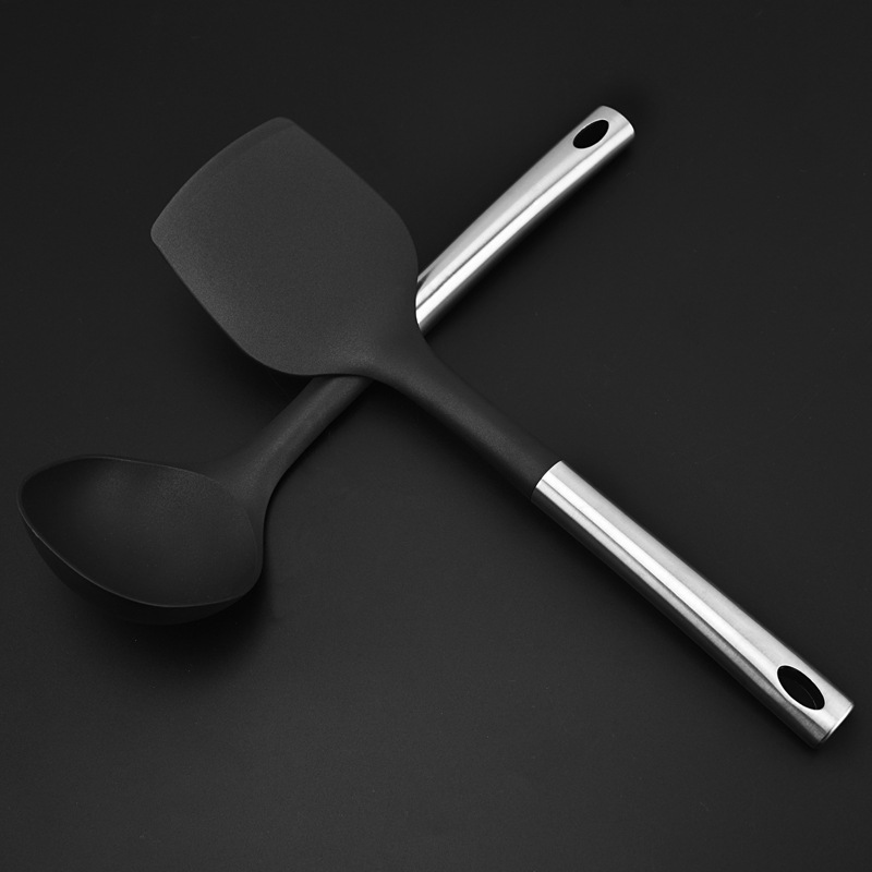 HZ415# Direct sale stainless steel nylon kitchenware non-stick pan cooking set, high-temperature resistant kitchenware set Application Scenario