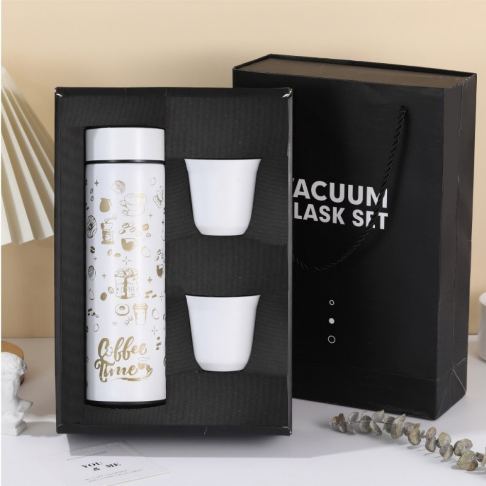 Wholesale of cross-border foreign trade best-selling 304 stainless steel smart insulated cups with heat transfer printing gift boxes Item Picture