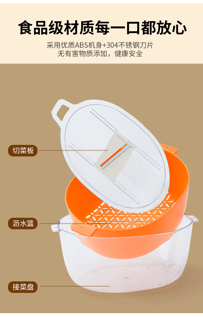 HZ695双层沥水篮洗菜盆塑料水果盘客厅水槽滤水菜篓淘洗菜篮详情11