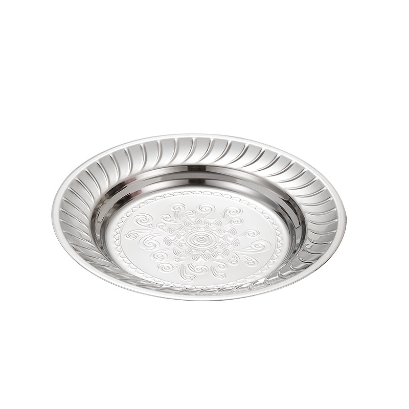 HZ711#410 stainless steel Thai orchid plate, professional stainless steel plate source manufacturer, round plate Application Scenario