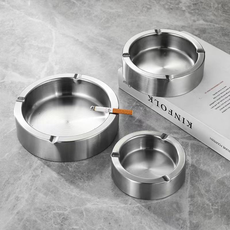 HZ298/156加厚不锈钢烟灰缸创意大号防风烟缸烟灰缸圆形烟灰缸