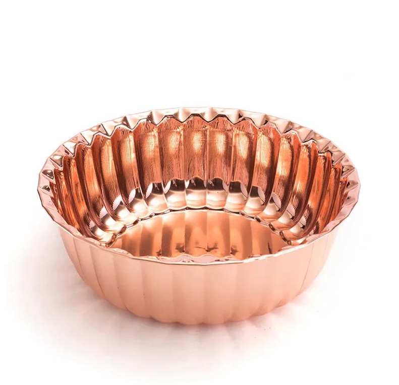 The HZ151 rose gold stainless steel covered basin with a lid can be used as a multi-purpose disc basin or can be disassembled for use