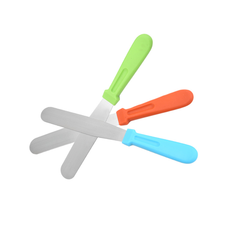 HZ720# manufacturer supplies 6-inch stainless steel spatulas with color handles, cake cream spatulas, and kitchen baking supplies pic 11