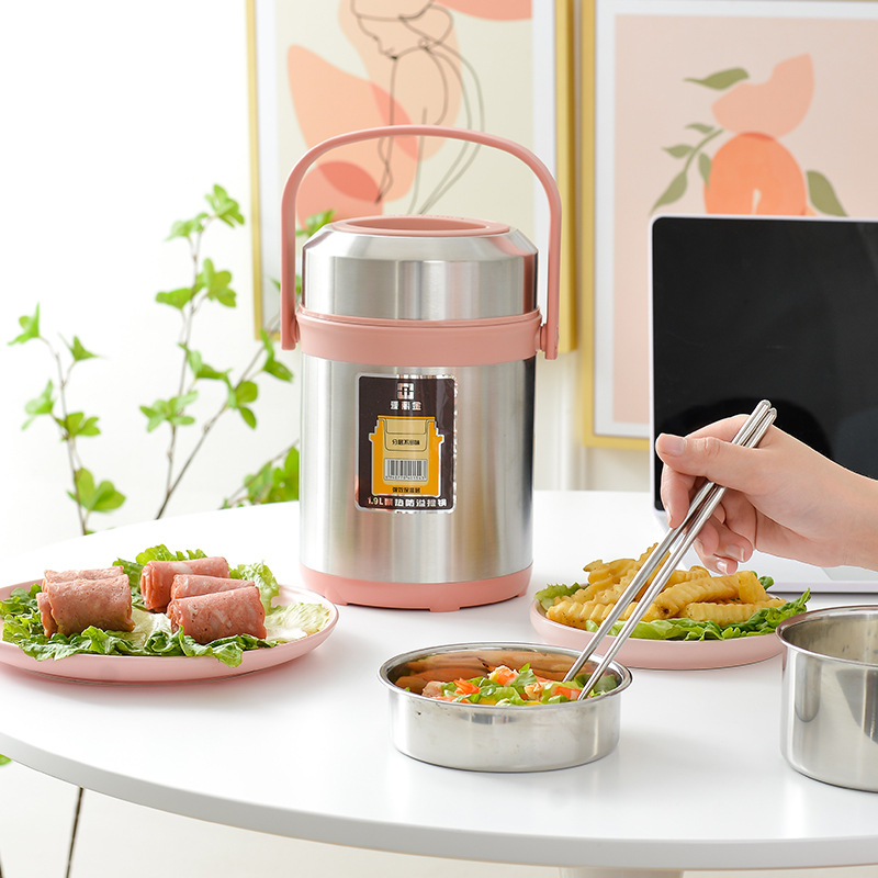 HZ78 stainless steel thickened insulated pot, large-capacity insulated bucket, multi-layer lunch box, adult and student insulated lunch box Specification image