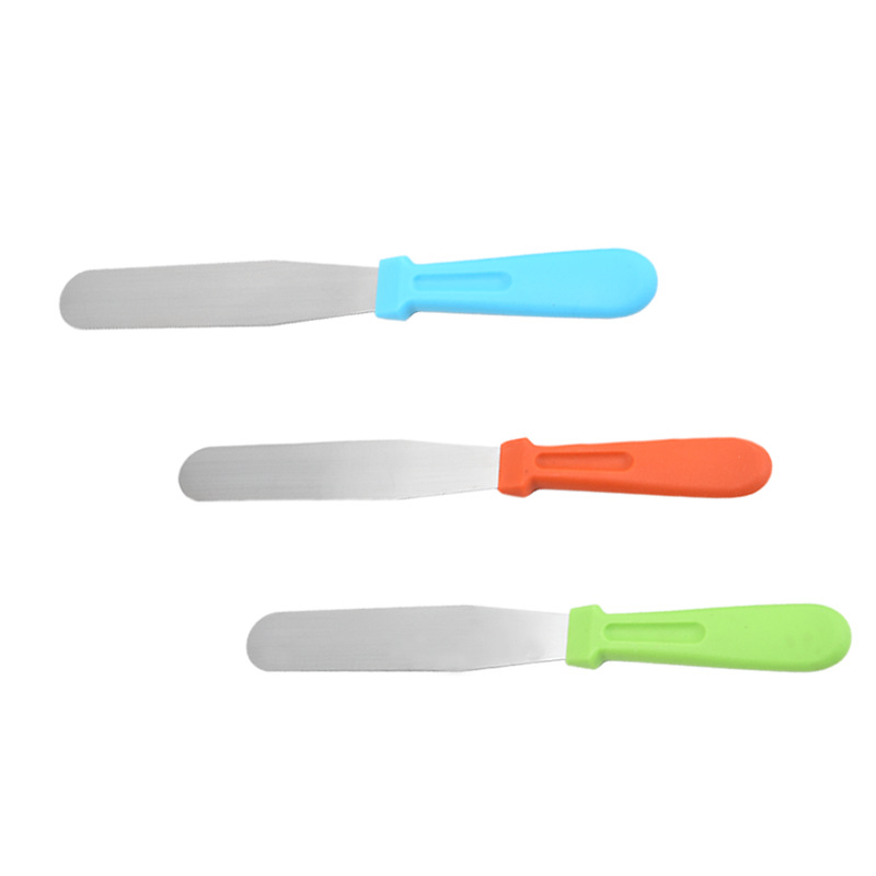 HZ720# manufacturer supplies 6-inch stainless steel spatulas with color handles, cake cream spatulas, and kitchen baking supplies pic 8