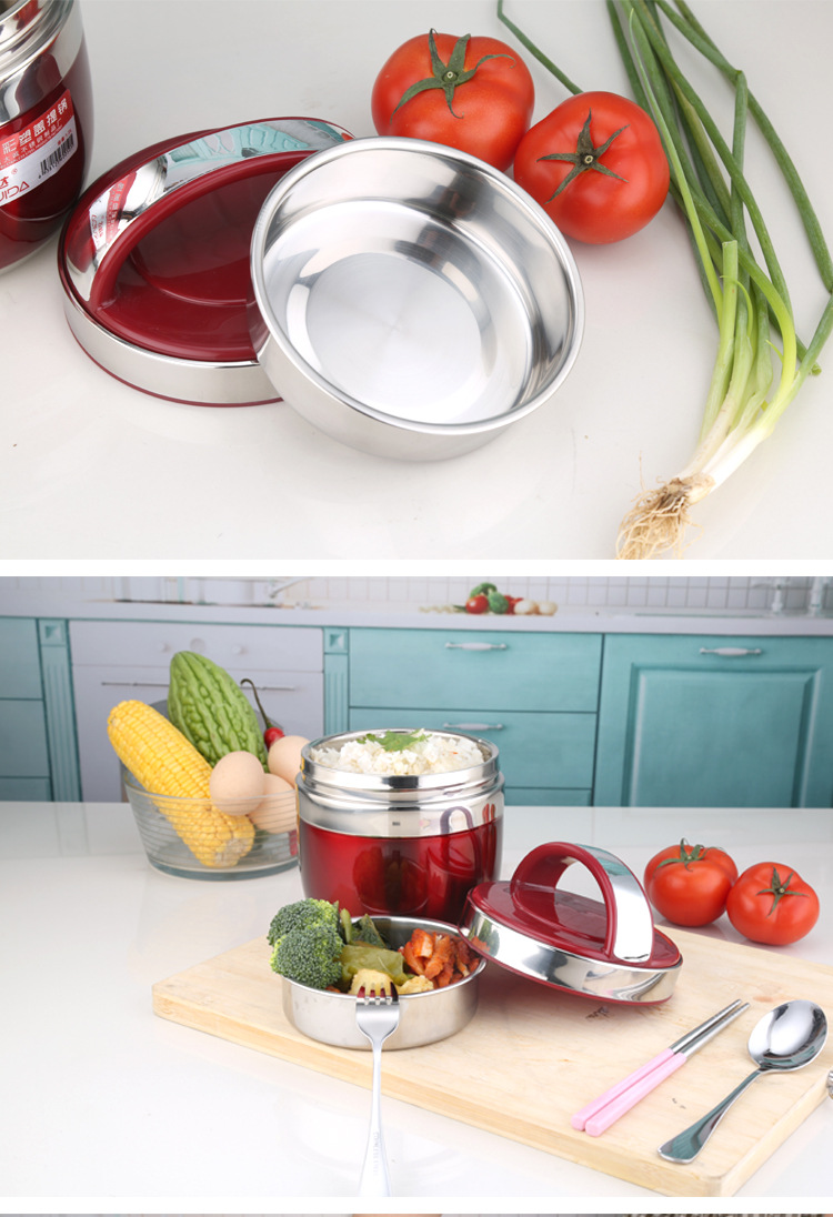 HZ444 Insulated lunch box, double-layer student, adult and office worker lunch box, portable insulated bucket, gift customization pic 3