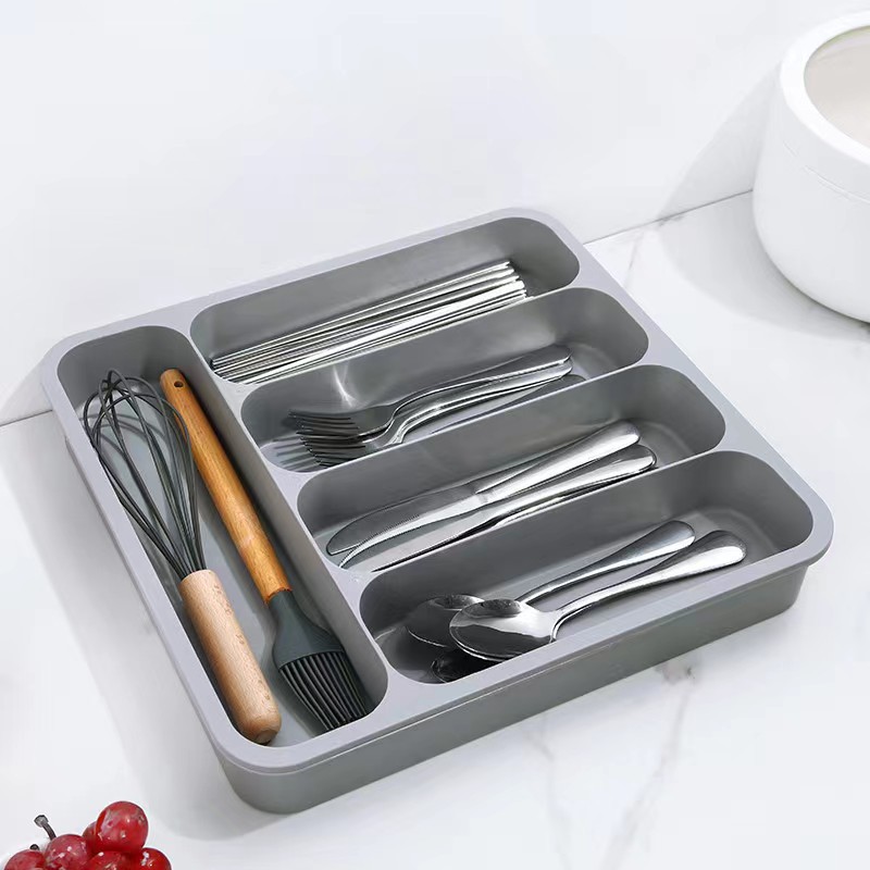 HZ607 extendable drawer storage box, separate shelving unit, tableware organizer, knife, fork and chopsticks compartments box, storage box pic 15