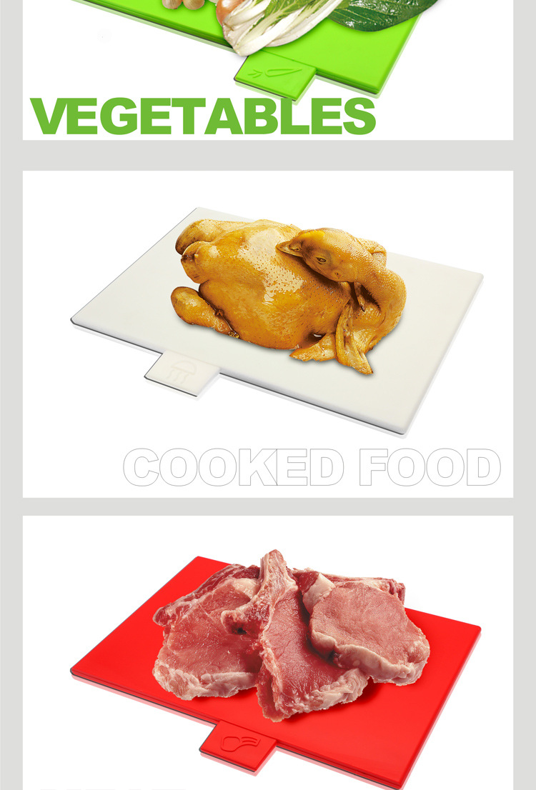 HZ415 New Kitchen Rainbow Rectangular cutting and Classification Board Ultra-thin Plastic Four-piece set pic 7