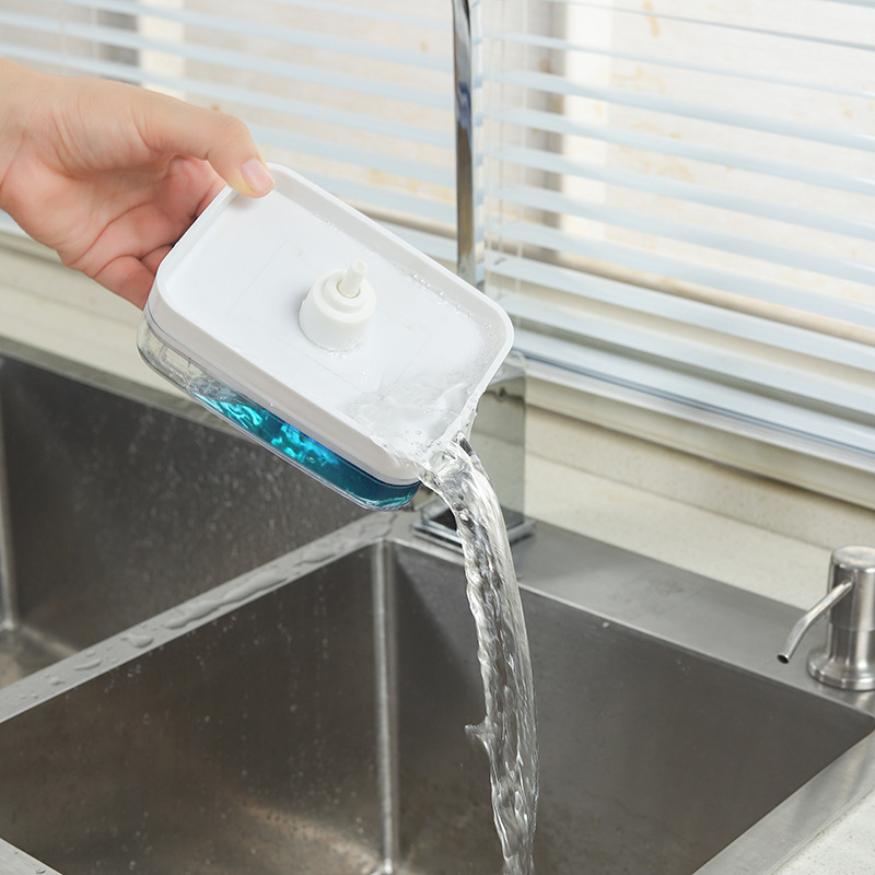 HZ607 Kitchen soap brush liquid dispenser, dishwashing liquid filler, automatic liquid dispensing box, scouring pad, dishwashing soap brush liquid box Specification image