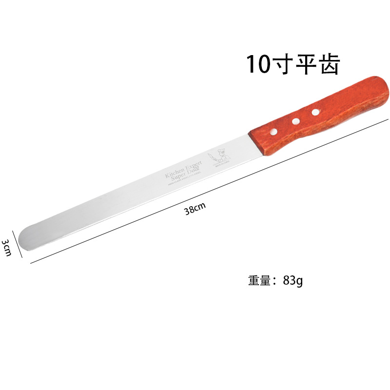 HZ720# Wooden Handle Stainless steel Bread Knife, Cake and Toast serrated Knife, Bread and Toast slicing knife, piping and baking Application Scenario