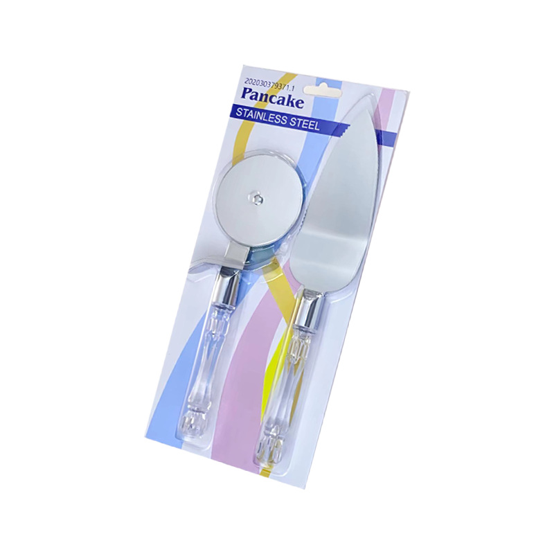 HZ720# Crystal Handle Pizza Knife and Cake Spatula Two-piece Set, Pizza Cutting tools, Kitchen Baking Set Application Scenario