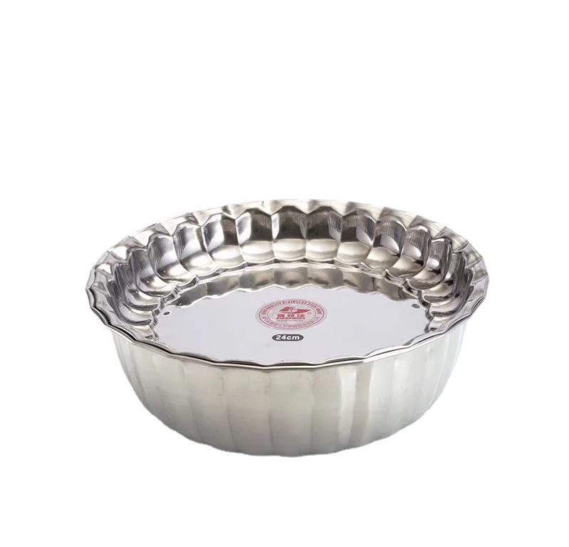 HZ151#24-50cm Lotus lid Basin set, metal stainless steel round plate for washing vegetables, multi-purpose basin for household use