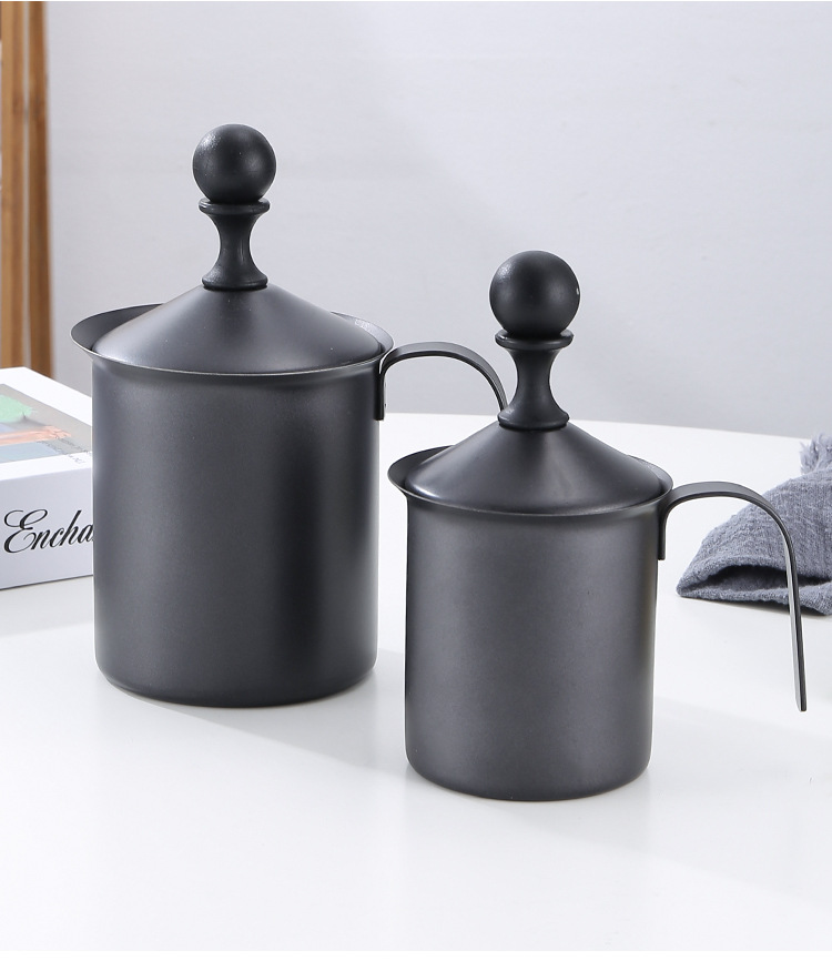 HZ610 stainless steel milk frother, coffee manual milk frother, milk coffee cup, milk frother, milk frother cup pic 13