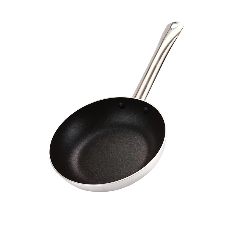 HZ43# stainless steel handle sanding frying pan, aluminum alloy non-stick flat-bottomed frying and stir-frying pan, universal for induction cookers and gas stoves Application Scenario