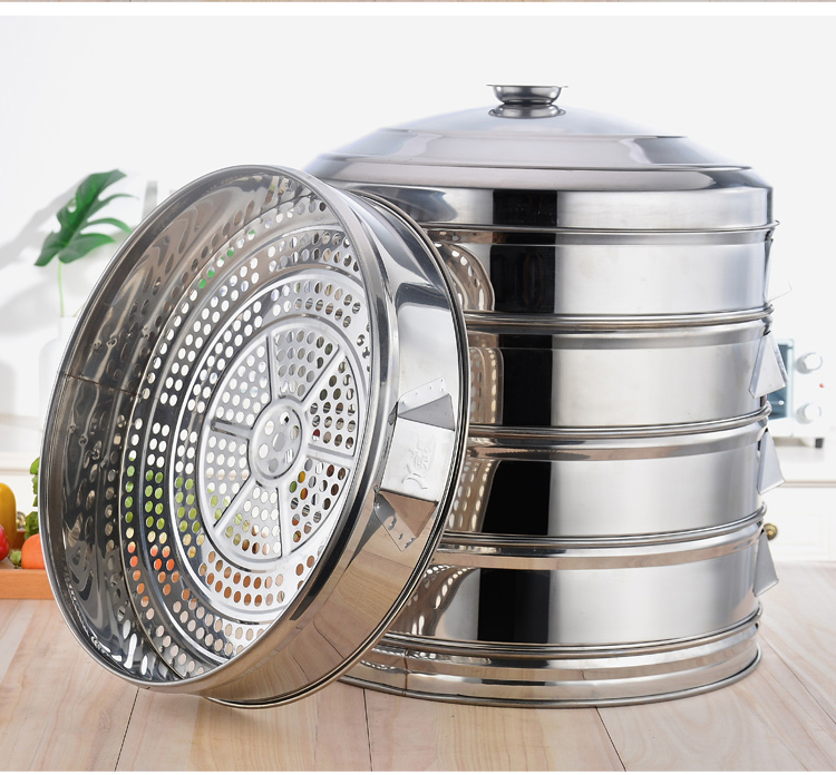 HZ747 large steamer drawer, household large steamer, steaming steamer, round hole steamer, multi-layer thickened steamer drawer pic 20