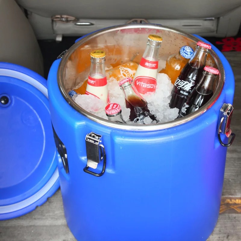 HZ629 Iridescent Insulated Bucket, Milk Tea Bucket, Anti-drop Stainless Steel Bucket, Breakfast Bucket, Commercial Insulated bucket