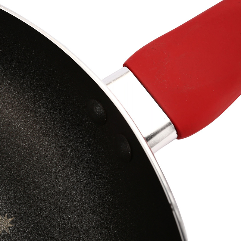 HZ43 flat-bottomed non-stick frying pan, household cooking pan, multi-functional frying and roasting pancake pan, induction cooker, universal wholesale details Picture