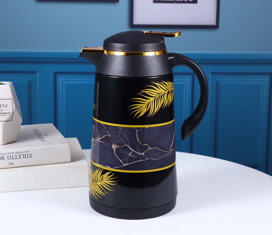 HZ472 Household glass inner liner thermos flask, 1L large capacity, 6 colors mixed, long-lasting heat preservation pic 1