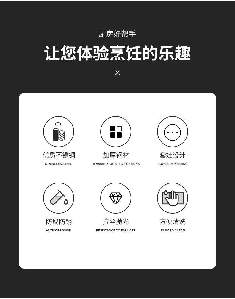 HZ426 Korean-style stainless steel round plate, Western-style steak plate, cold dish plate, pasta salad, dessert and cake plate pic 2