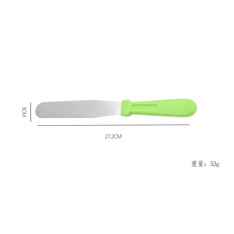 HZ720# manufacturer supplies 6-inch stainless steel spatulas with color handles, cake cream spatulas, and kitchen baking supplies Item Picture
