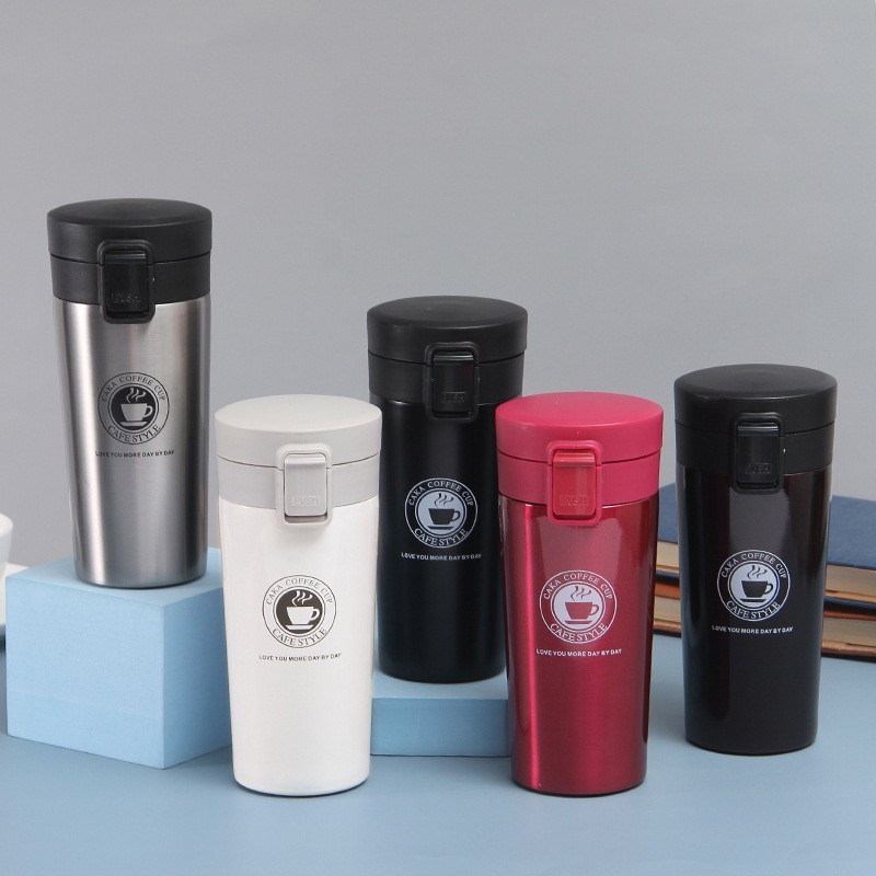 Coffee cup, insulated cup, 304 stainless steel, business office portable bouncy car water cup, simple car cup, outdoor pic 1
