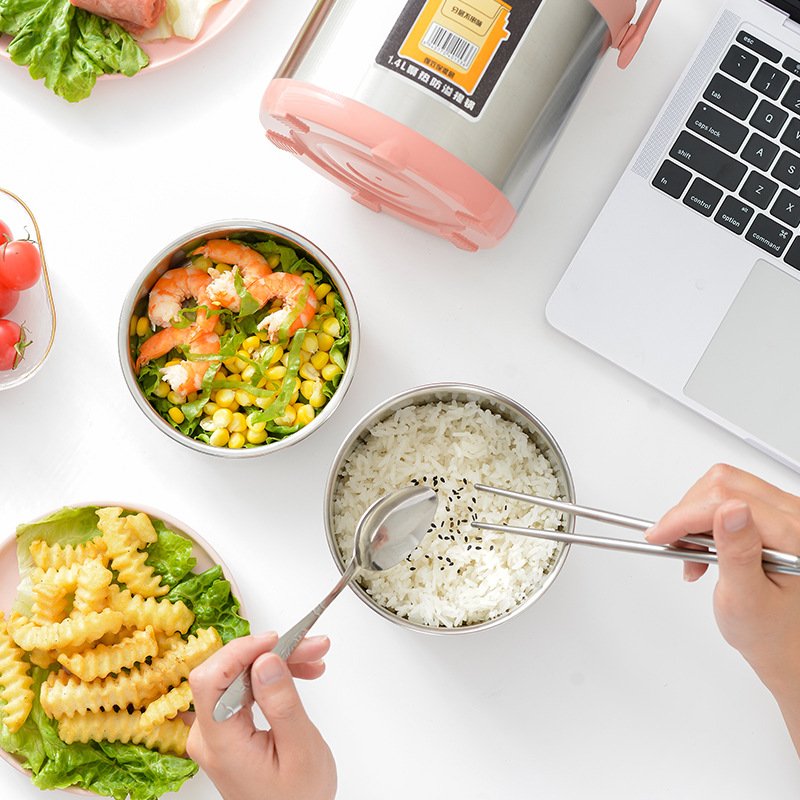 HZ78 stainless steel thickened insulated pot, large-capacity insulated bucket, multi-layer lunch box, adult and student insulated lunch box details Picture