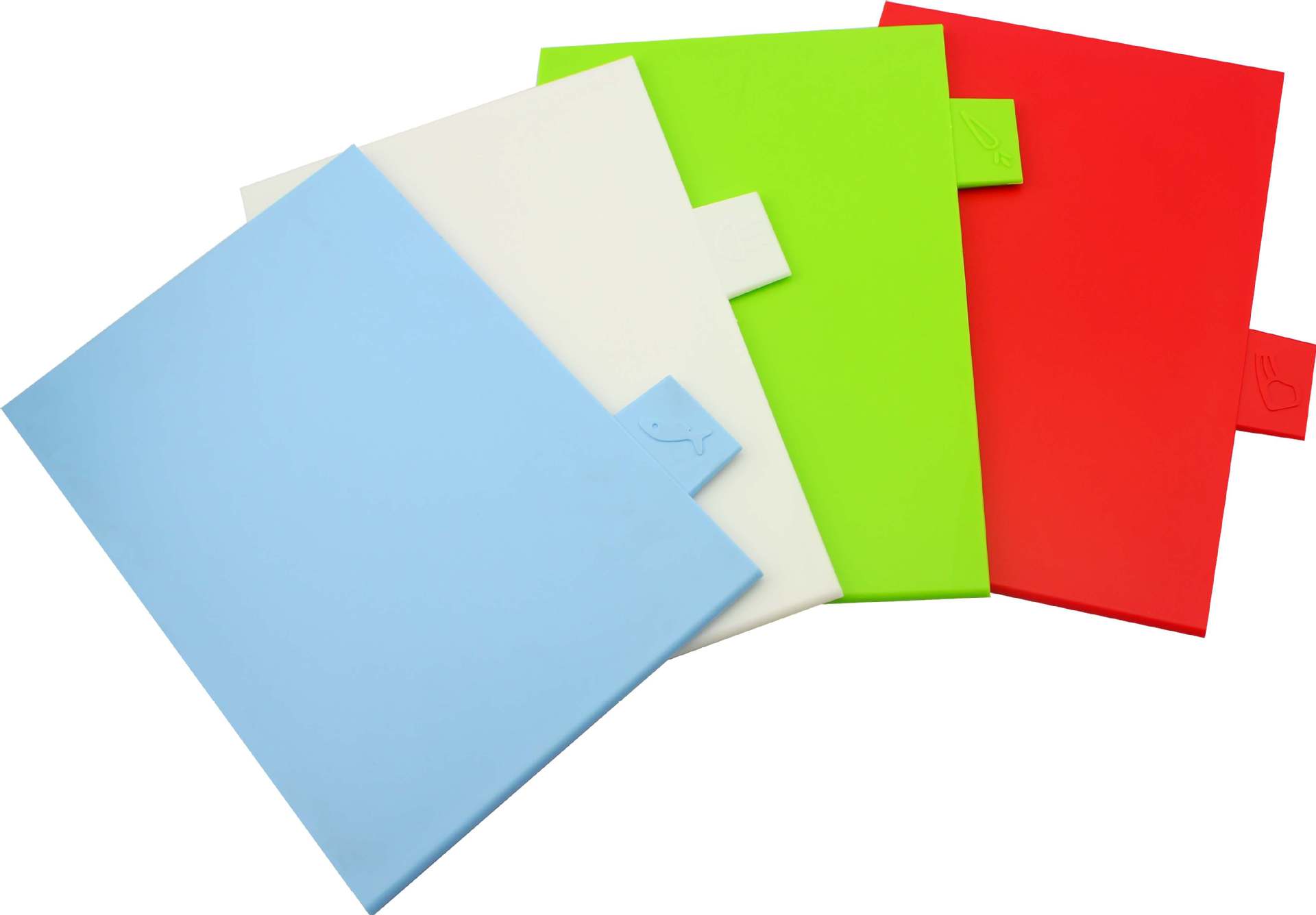 HZ415 New Kitchen Rainbow Rectangular cutting and Classification Board Ultra-thin Plastic Four-piece set Specification image