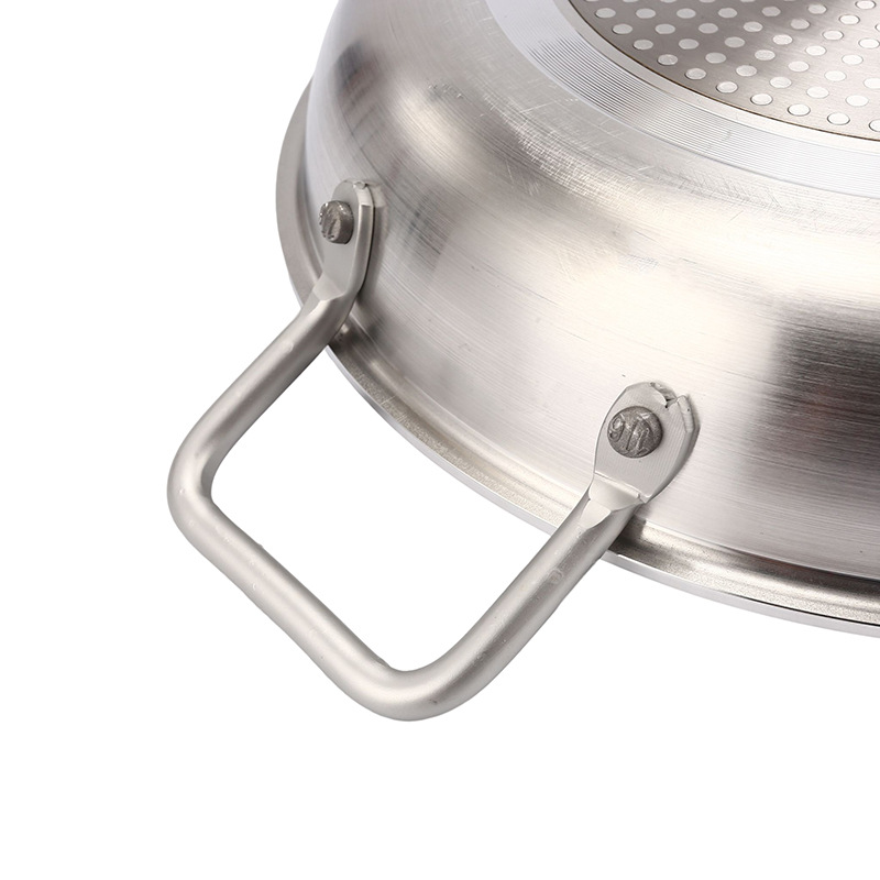 HZ43# Double-eared dumpling frying pan, aluminum non-stick flat-bottomed frying pan with a double bottom, commercial non-stick frying pan, flat-bottomed pan Specification image