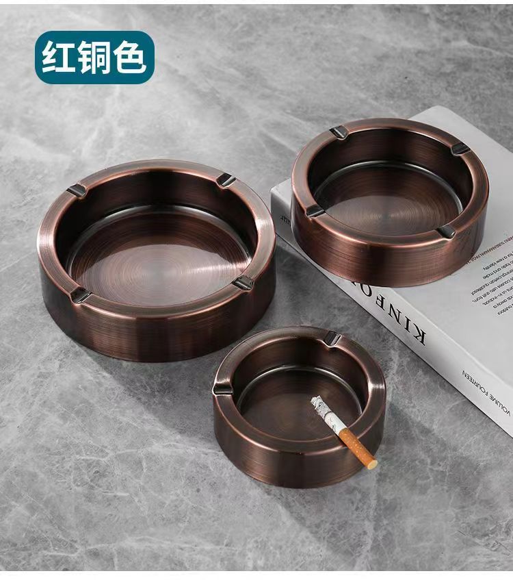 HZ298/156加厚不锈钢烟灰缸创意大号防风烟缸烟灰缸圆形烟灰缸详情7