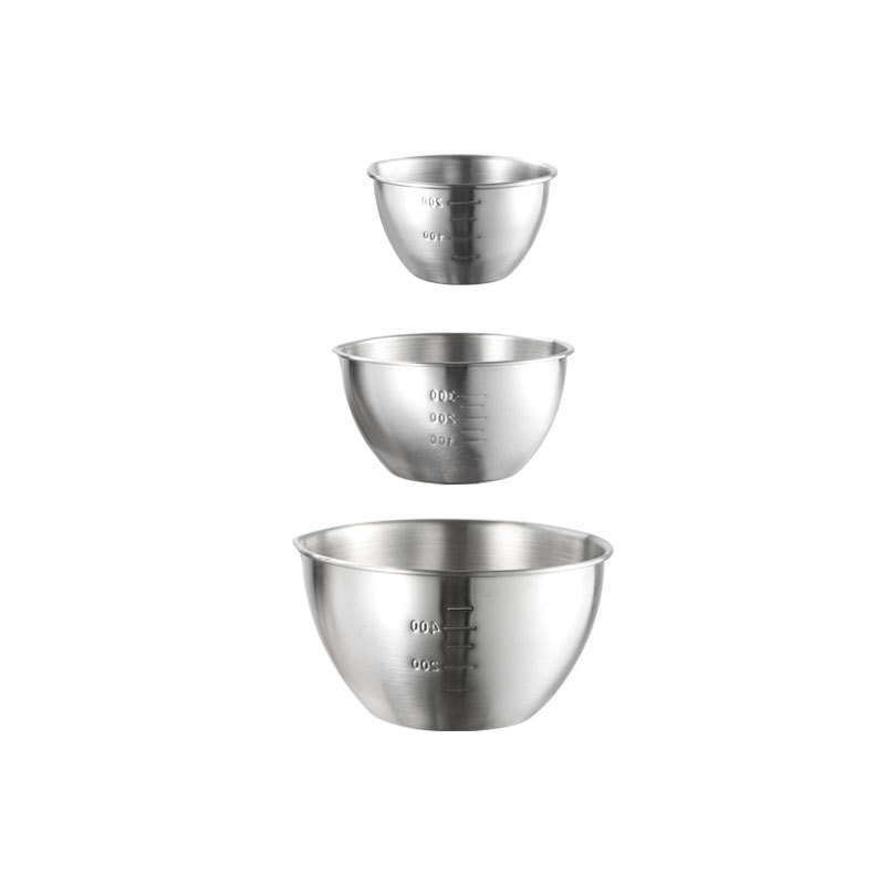 HZ50 stainless steel bowl with scale baking bowl, household tableware, cooking bowl, fruit salad bowl, single egg beating small bowl Application Scenario